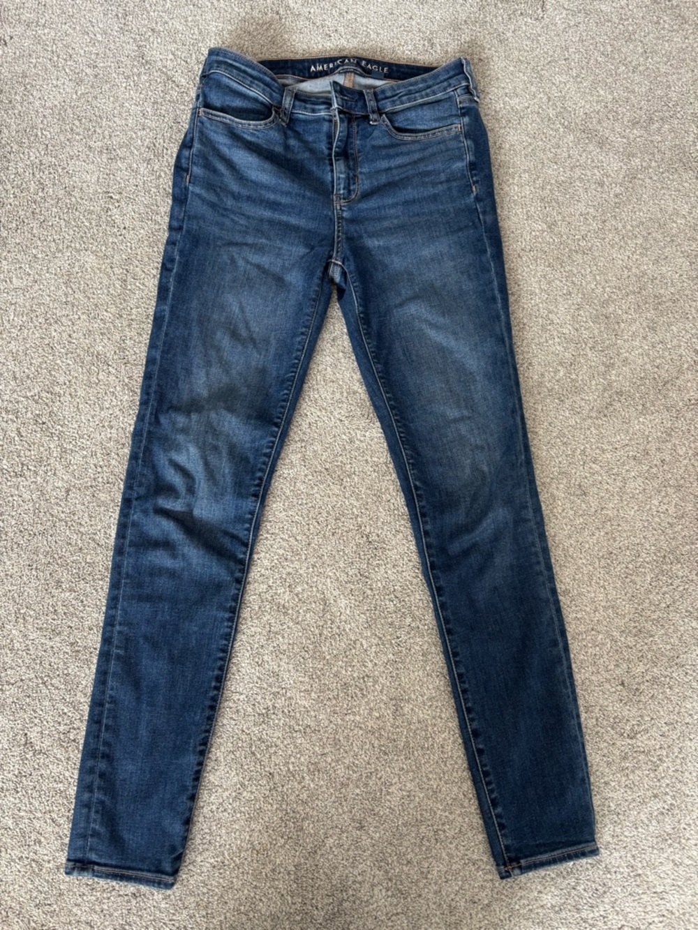 American Eagle Outfitters Dark Blue High-Rise Skinny Jeans